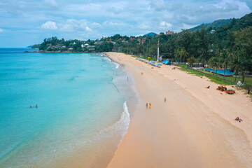 Aerial view of Kata and Kata Noi beach in Phuket province, in Thailand
