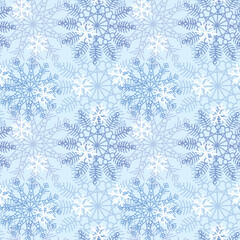 Christmas seamless pattern with snowflakes. Winter illustration for the New Year.