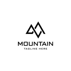 Fototapeta premium AA letter line vector logo. mountain vector logo