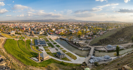 Big panorama of the Kars city, Eastern Anatolia, Turkey