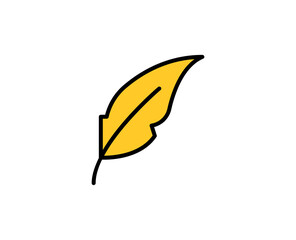 Feather pen line icon. High quality outline symbol for web design or mobile app. Thin line sign for design logo. Color outline pictogram on white background
