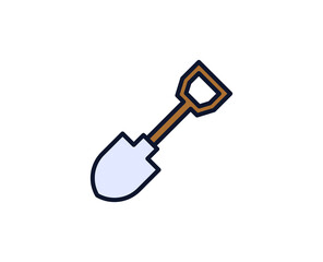 Shovel flat icon. Single high quality outline symbol for web design or mobile app.  House thin line signs for design logo, visit card, etc. Outline pictogram EPS10