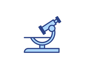 Microscope flat icon. Thin line signs for design logo, visit card, etc. Single high-quality outline symbol for web design or mobile app. Medical outline pictogram.