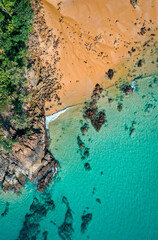 Nai thon beach and the wooden stairs in Phuket, Thailand