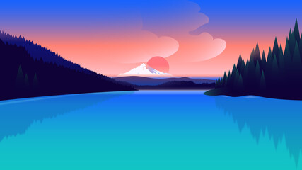 forest lake mountain