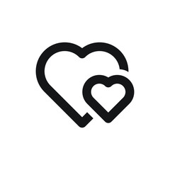 Two hearts icon design vector illustration