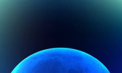 Dark blue circle three dimensional world blue moon background