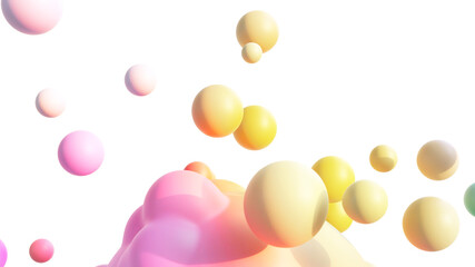 カラフルなメタボールの3DCG