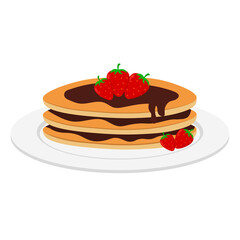 Chocolate pancake clipart vector design in cute animated cartoon