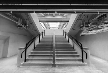 Interior view of stairway in old building