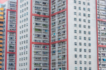 Exterior of high rise residential building of public Estate in Hong Kong