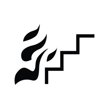 emergency fire icon fire in stairs
