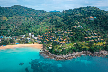 Aerial view of Kata and Kata Noi beach in Phuket province, in Thailand