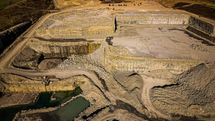 Rock quarry in late in the daY