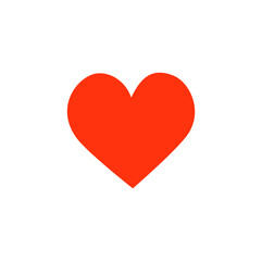 valentine's day symbol heart icon isolated on white background flat design style