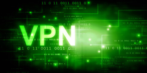 2d illustration VPN network security internet privacy encryption concept
    