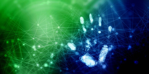 Fingerprint Scanning Technology Concept 2d Illustration