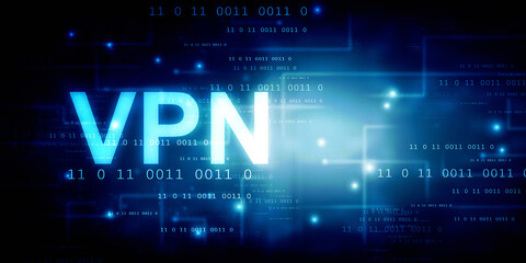 2d illustration VPN network security internet privacy encryption concept
    