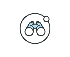 Fototapeta premium Binoculars premium line icon. Simple high quality pictogram. Modern outline style icons. Stroke vector illustration on a white background. 