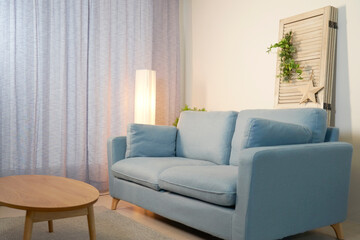 Fototapeta premium リビング風景 無人 夜