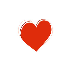 Valentine's day symbol, a beautiful drawing of a heart sign isolated on a white background
