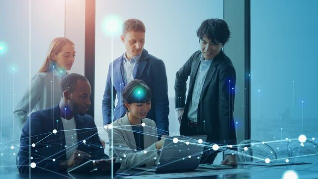 Business network concept. Group of businessperson. Teamwork. Human resources. Group of multinational businessperson meeting in the office.