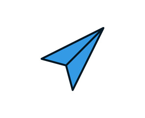 Paper airplane line icon. Vector symbol in trendy flat style on white background. Commerce sing for design.