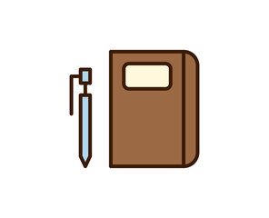 Notebook line icon. High quality outline symbol for web design or mobile app. Thin line sign for design logo. Color outline pictogram on white background