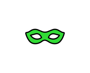 Mask flat icon. Single high quality outline symbol for web design or mobile app.  Holidays thin line signs for design logo, visit card, etc. Outline pictogram EPS10