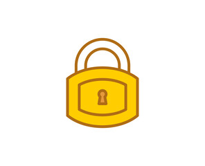 Lock flat icon. Single high quality outline symbol for web design or mobile app.  House thin line signs for design logo, visit card, etc. Outline pictogram EPS10
