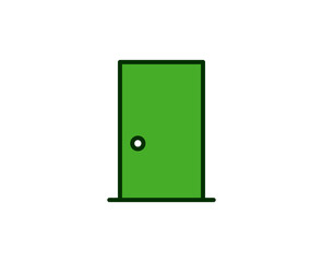 Door flat icon. Single high quality outline symbol for web design or mobile app.  House thin line signs for design logo, visit card, etc. Outline pictogram EPS10