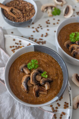 Homemade mushroom cream soup 