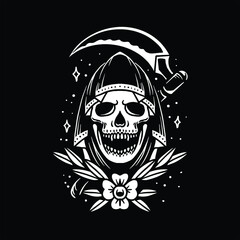skull grim tattoo vector design
