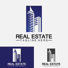 Obraz premium Real Estate Business Logo Template, Building, Property Development, and Construction Logo Vector