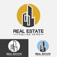Real Estate Business Logo Template, Building, Property Development, and Construction Logo Vector
