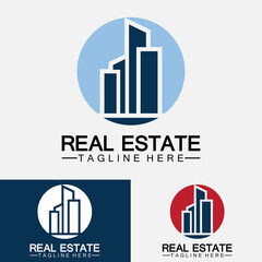 Real Estate Business Logo Template, Building, Property Development, and Construction Logo Vector