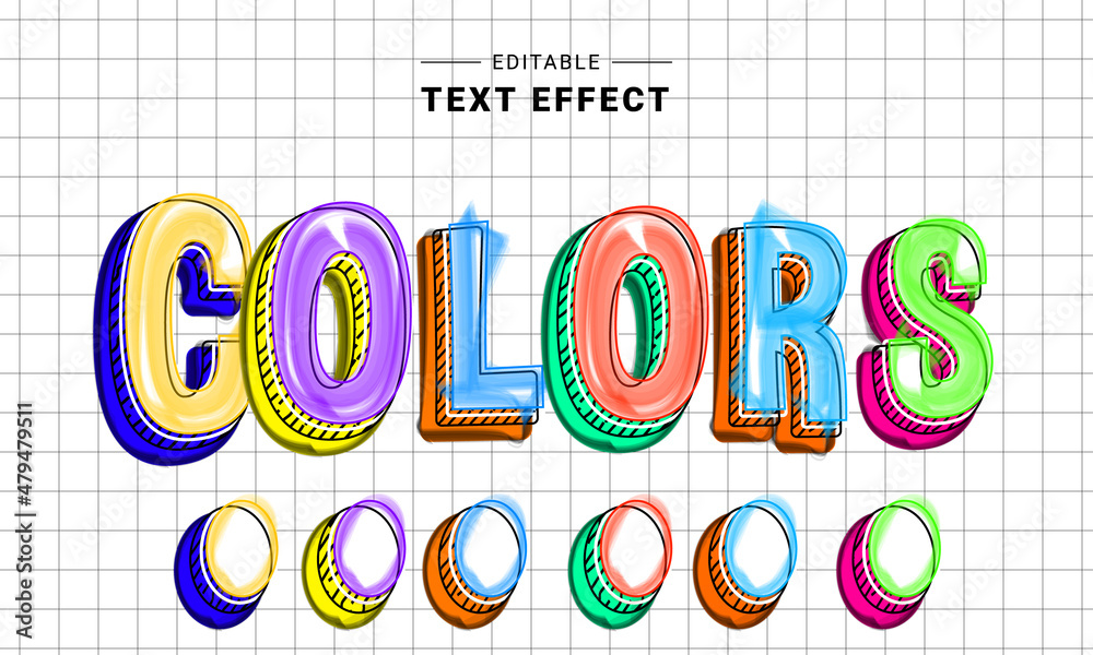 Poster editable text style effect - doodle text style theme. school sketch.text effect. graphic style