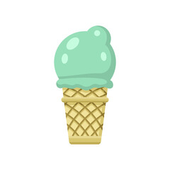 Yummy cold sweet ice cream, color vector illustration