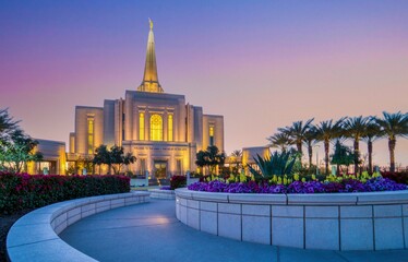 Lds temple sunset