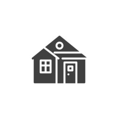 House with door and window vector icon