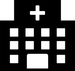 Obraz premium 病院のモノクロのピクトグラムイラスト