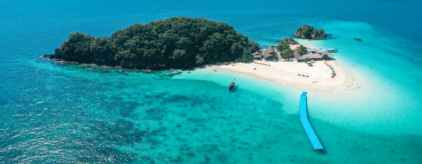 Aerial view of Koh Khai Nok in Phuket, Thailand