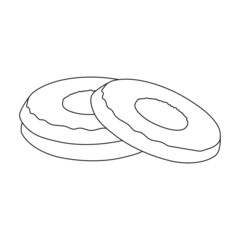 Cookies vector icon.Outline vector icon isolated on white background cookies.