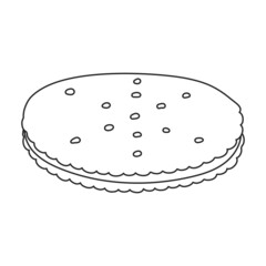 Cookies vector icon.Outline vector icon isolated on white background cookies.