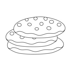 Cookies vector icon.Outline vector icon isolated on white background cookies.