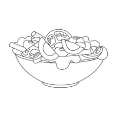 Fototapeta premium Vegetable salad vector icon.Outline vector icon isolated on white background vegetable salad.