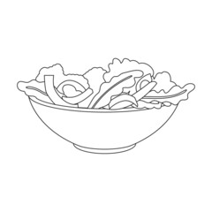 Vegetable salad vector icon.Outline vector icon isolated on white background vegetable salad.