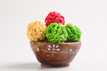 Murmura ladoo or puffed rice ball Indian festival food snack sweet for sankranti