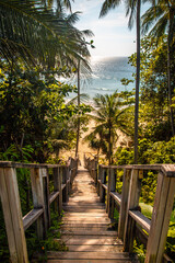 Obraz premium Nai thon beach and the wooden stairs in Phuket, Thailand