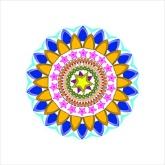 Mondala colkopring page,Vector Beautiful Handdrawn Mandala, Patterned Design Element